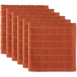 imageDII Basic Terry Collection Solid Windowpane Dishcloth Set 12x12 Black 6 PieceSpice