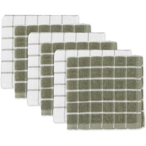 imageDII Basic Terry Collection Windowpane Dishcloth Set 12x12 Black 6 PieceArtichoke