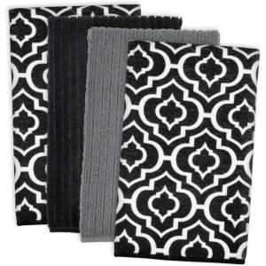 imageDII Cleaning Collection MultiPurpose Microfiber Aqua Chevron Dishtowel SetBlack Lattice
