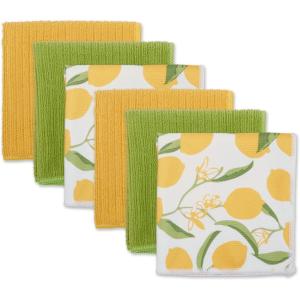 imageDII Cleaning Collection MultiPurpose Microfiber Aqua Chevron Dishtowel SetLemon Print