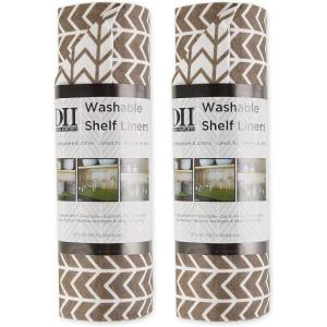 imageDII Fridge ampamp Shelf Liner Collection NonAdhesive Cut to fit Machine Washable 12x20 Aqua Dahlia 2 PieceMushroom Herringbone