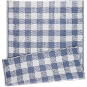 imageDII Outdoor Rugs Collection Reversible Buffalo Check 4x6 French BlueFrench Blue  White
