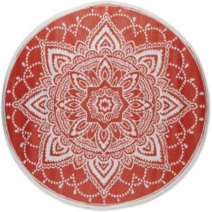 imageDII Outdoor Rugs Collection Reversible Woven 5 Round BlackBerry SunflowerSpice Boho