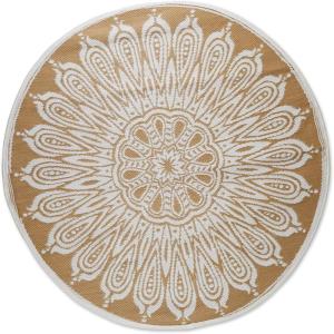 imageDII Outdoor Rugs Collection Reversible Woven 5 Round BlackBerry SunflowerTaupe Sunflower