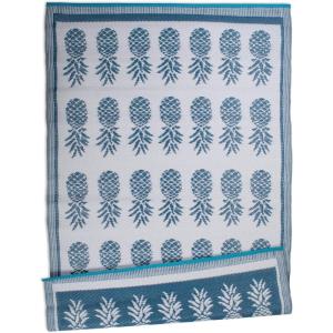 imageDII Reversible IndoorOutdoor Pineapple Woven Rug 4 x 6 BlueBlue