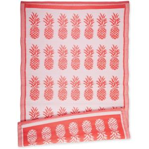 imageDII Reversible IndoorOutdoor Pineapple Woven Rug 4 x 6 BlueCoral