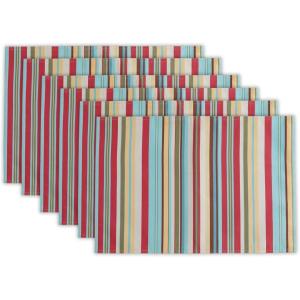 imageDII Summer Stripe Outdoor Tabletop Collection Multiuse Machine Washable Napkin Set 20x20 SunsetSunset
