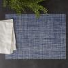 imageDII PVC Tabletop Collection Placemat Set Rectangle 13x1725 Gray 6 PieceBlue Tweed