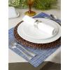 imageDII PVC Tabletop Collection Placemat Set Rectangle 13x1725 Gray 6 PieceBlue Tweed