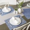 imageDII PVC Tabletop Collection Placemat Set Rectangle 13x1725 Gray 6 PieceBlue Tweed