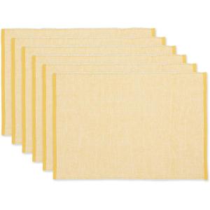 imageDII EcoFriendly Fine Ribbed Collection Placemat Set 13x19 French BlueHoney Gold
