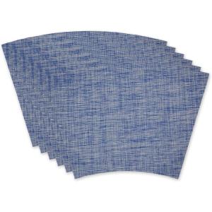 imageDII PVC Tabletop Collection Placemat Set Rectangle 13x1725 Gray 6 PieceBlue