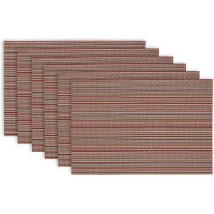 imageDII PVC Tabletop Collection Placemat Set Rectangle 13x1725 Gray 6 PieceTango Red