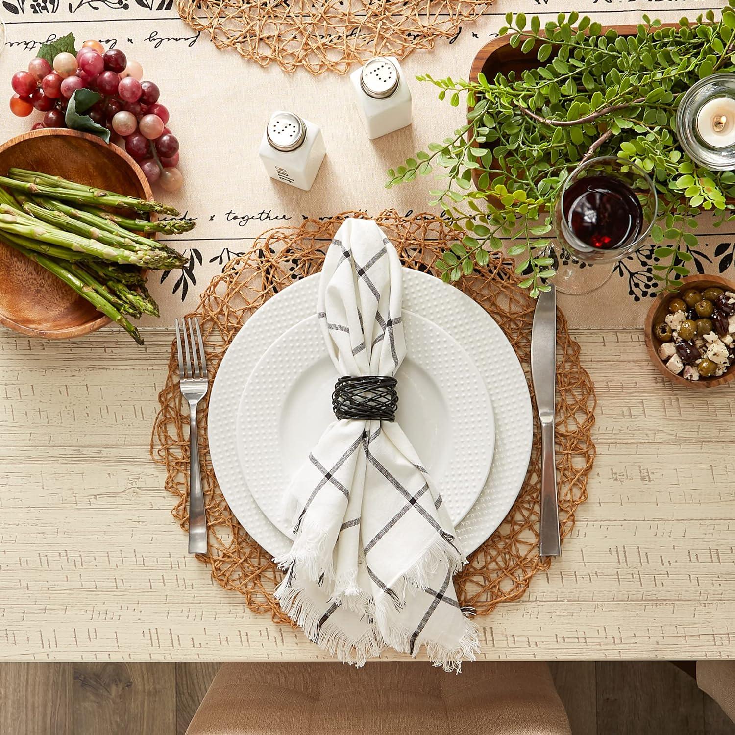 imageDII Basic Napkin Ring Collection Decorative Rattan One Size 6 CountBirdnest