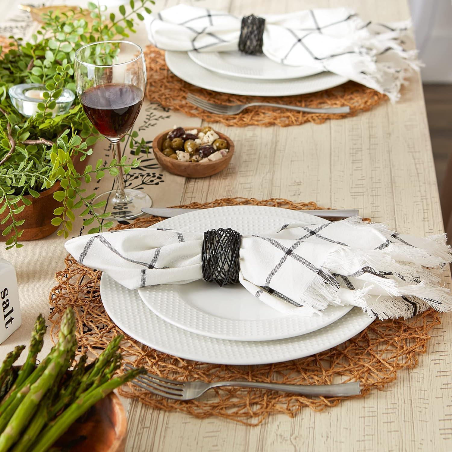 imageDII Basic Napkin Ring Collection Decorative Rattan One Size 6 CountBirdnest