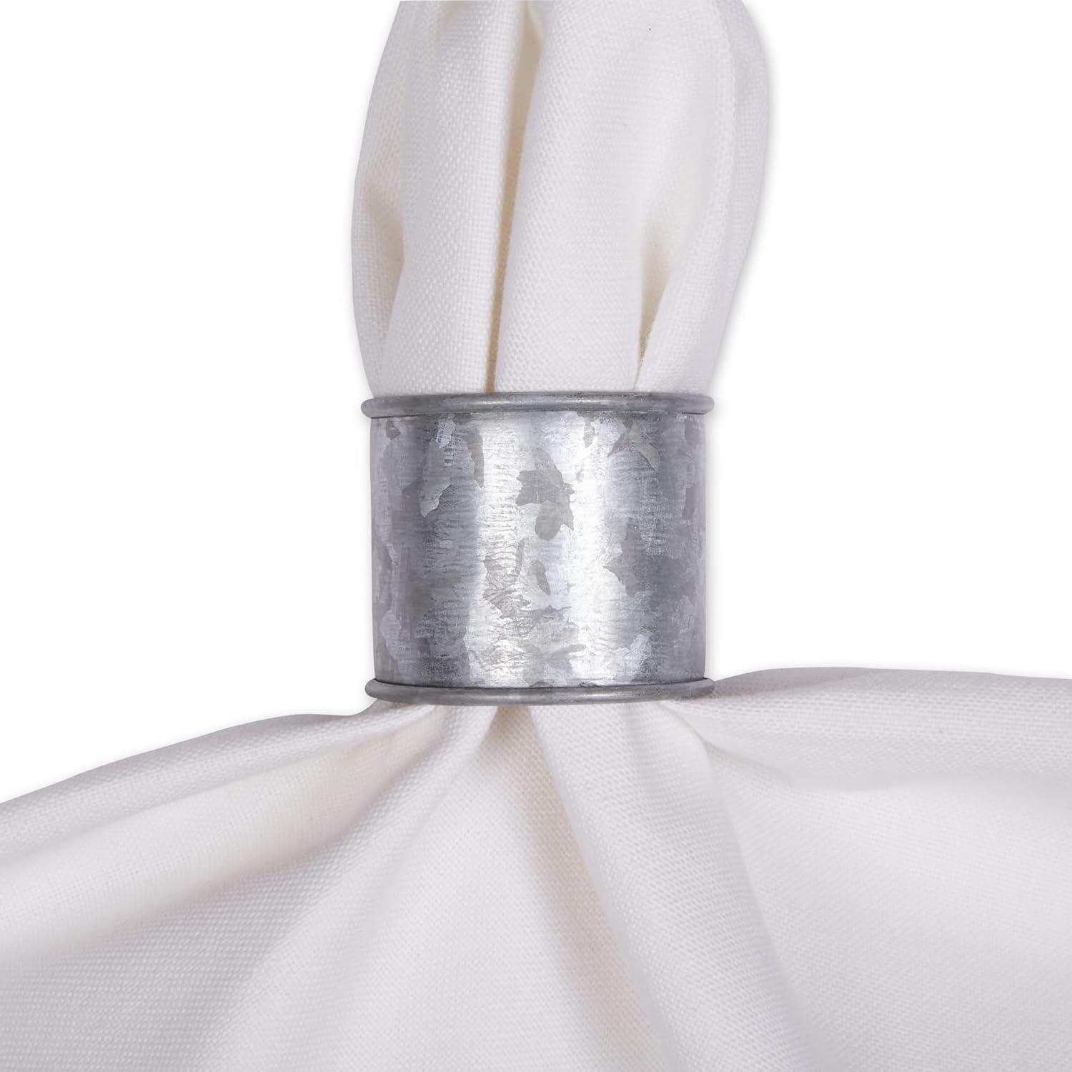 imageDII Basic Napkin Ring Collection Decorative Rattan One Size 6 CountGalvanized Silver
