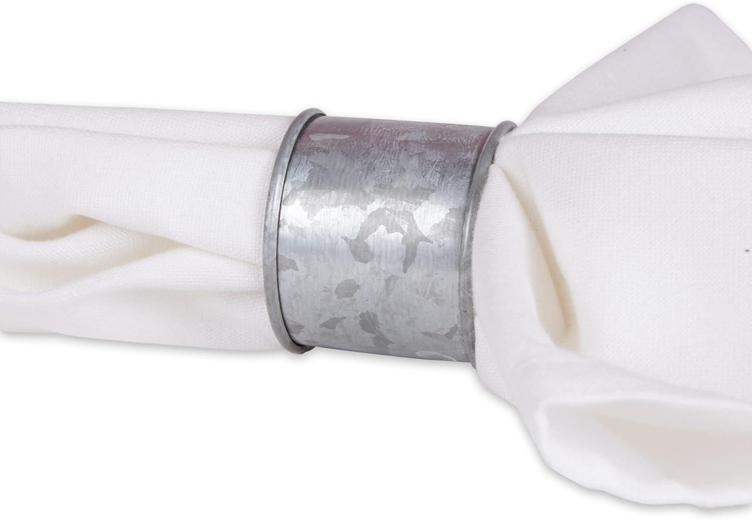 imageDII Basic Napkin Ring Collection Decorative Rattan One Size 6 CountGalvanized Silver