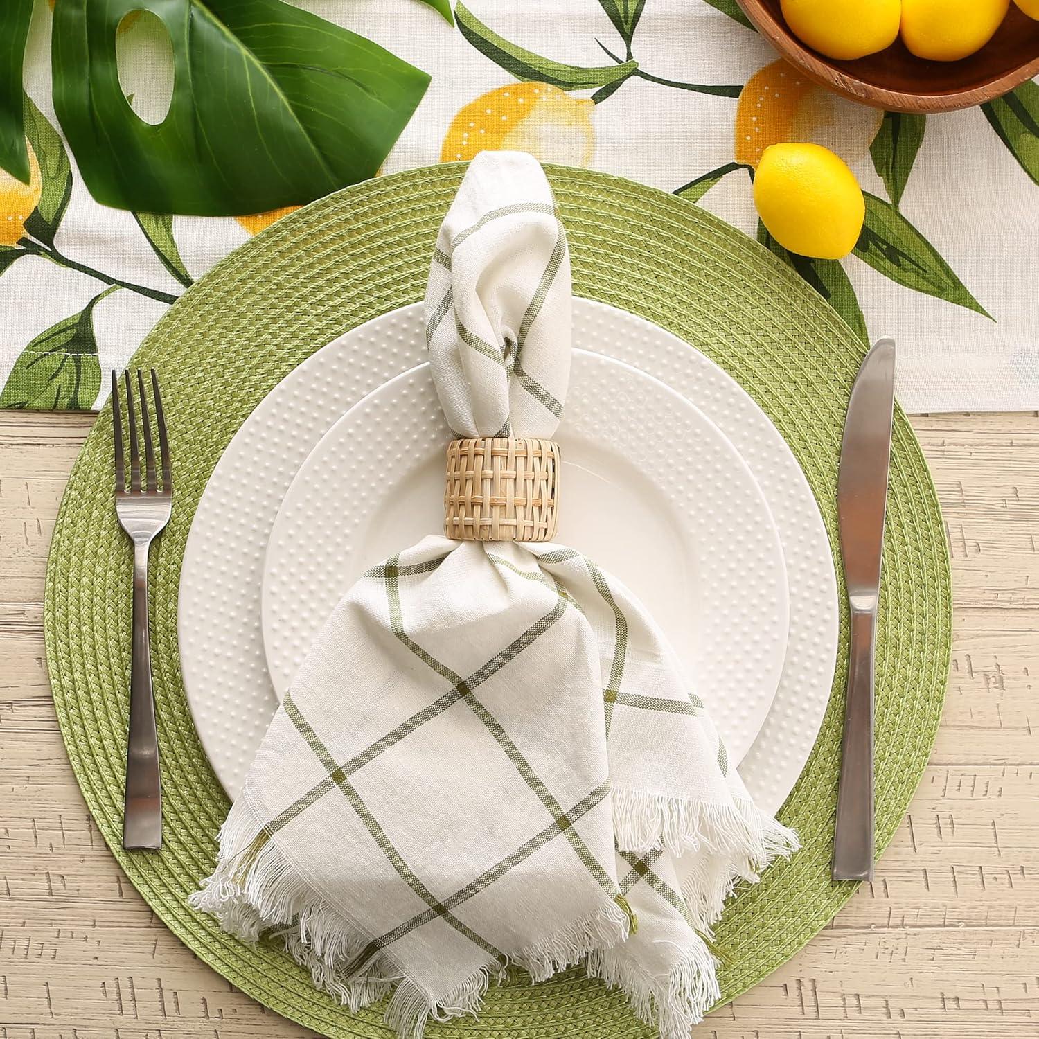 imageDII Basic Napkin Ring Collection Decorative Rattan One Size 6 CountRattan