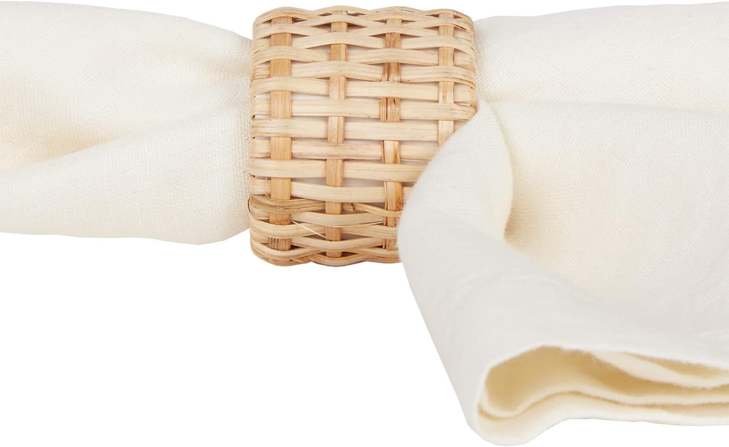 imageDII Basic Napkin Ring Collection Decorative Rattan One Size 6 CountRattan