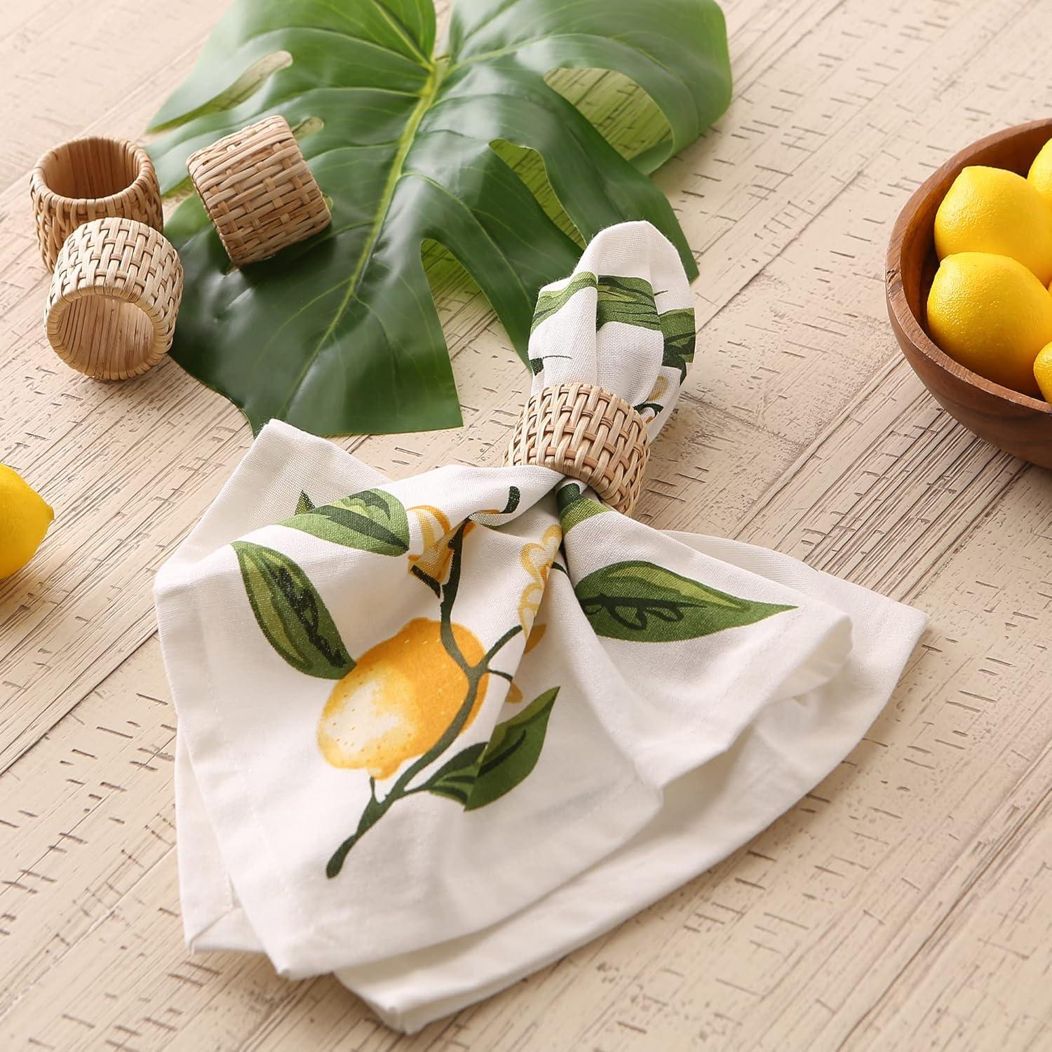 imageDII Basic Napkin Ring Collection Decorative Rattan One Size 6 CountRattan