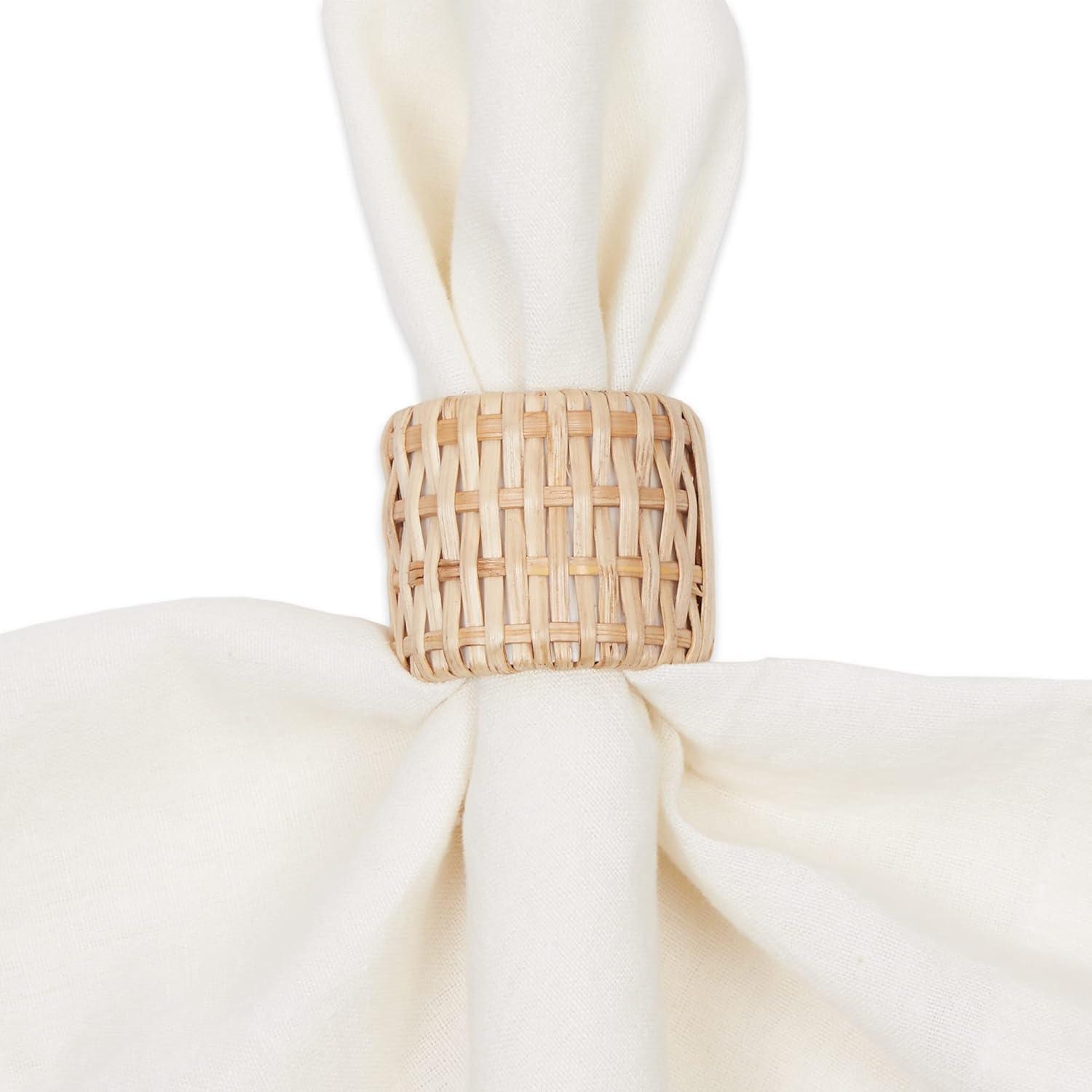 imageDII Basic Napkin Ring Collection Decorative Rattan One Size 6 CountRattan