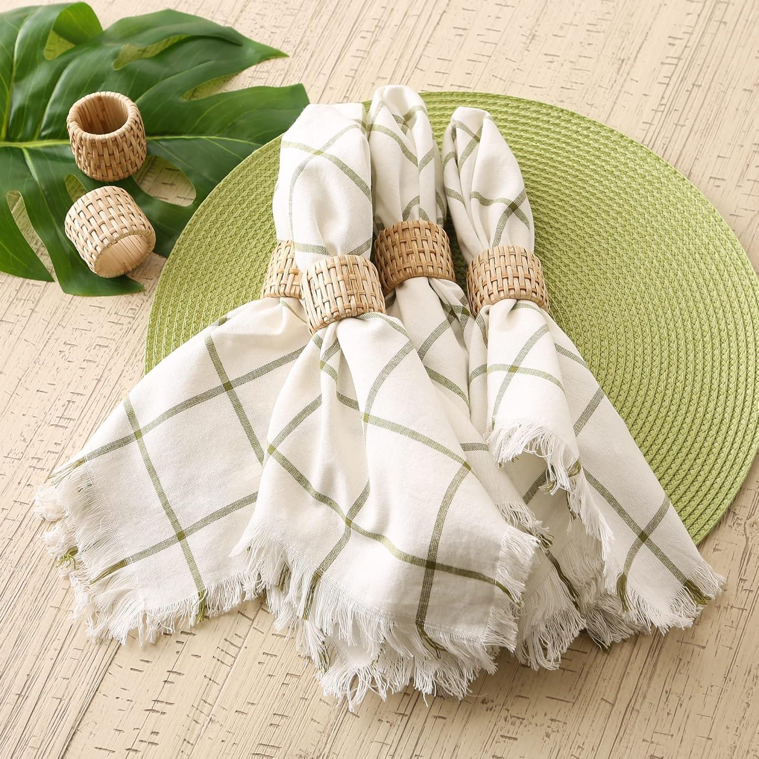 imageDII Basic Napkin Ring Collection Decorative Rattan One Size 6 CountRattan