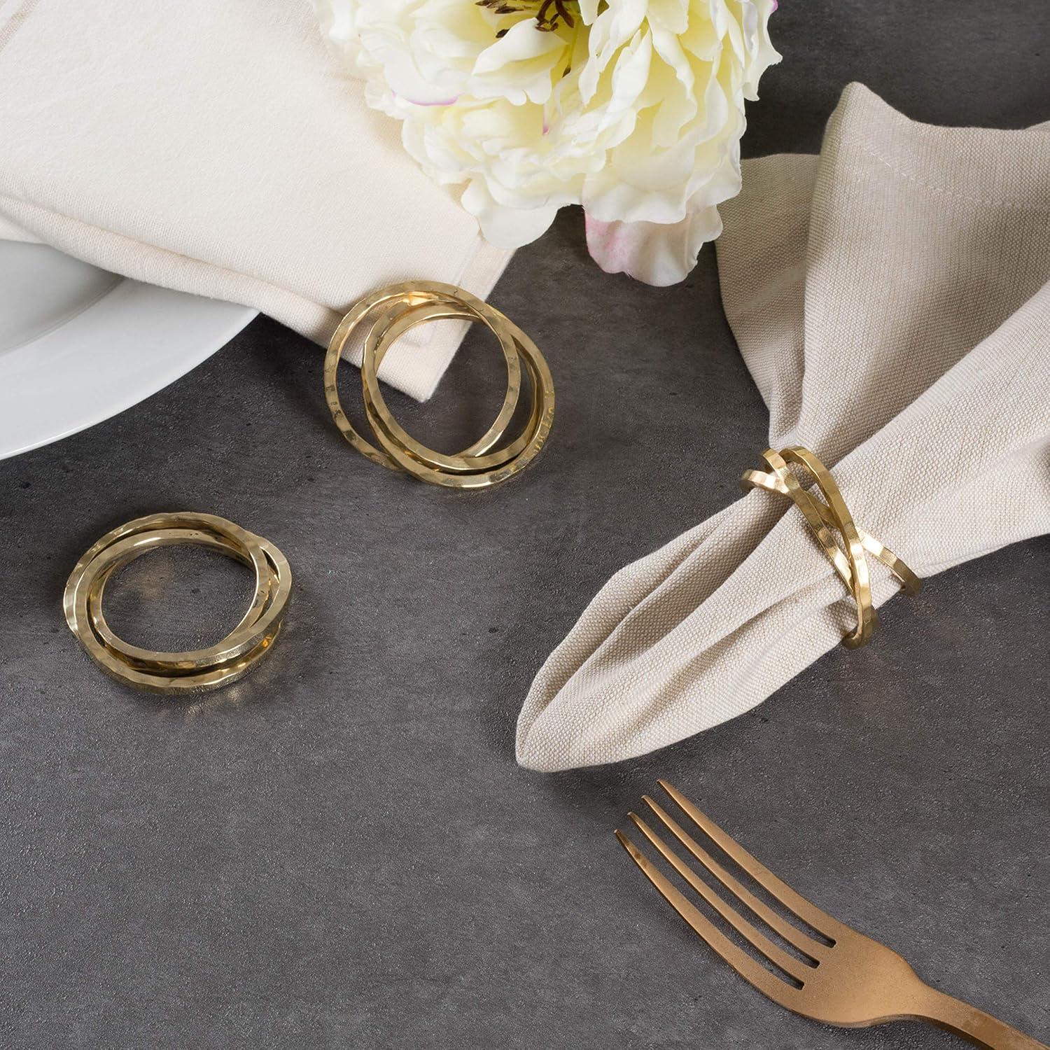 imageDII Decorative Basic Intertwined Napkin Ring Set Gold 6 CountGold