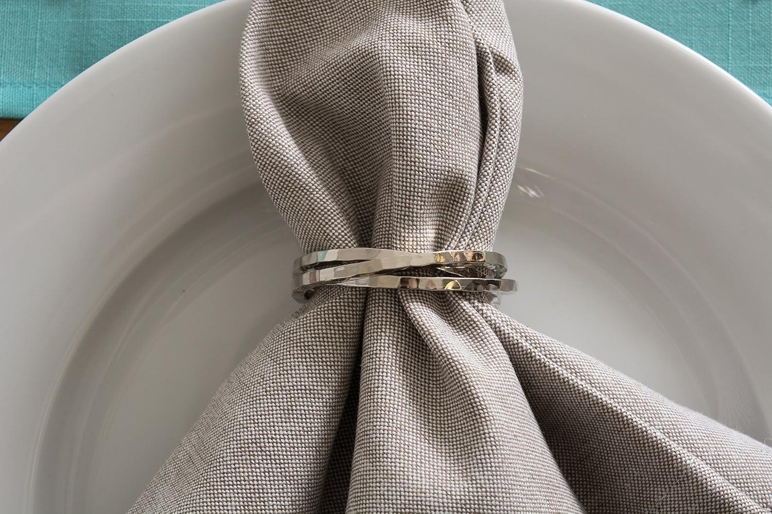 imageDII Decorative Basic Intertwined Napkin Ring Set Gold 6 CountSilver
