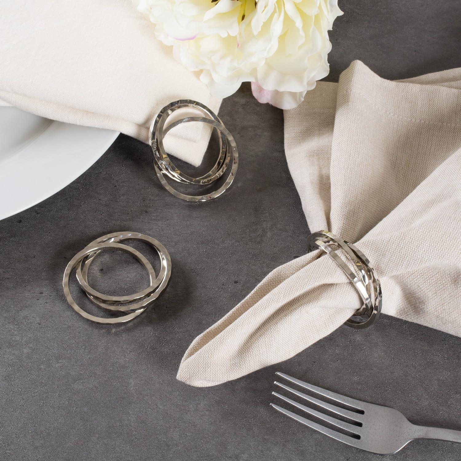 imageDII Decorative Basic Intertwined Napkin Ring Set Gold 6 CountSilver