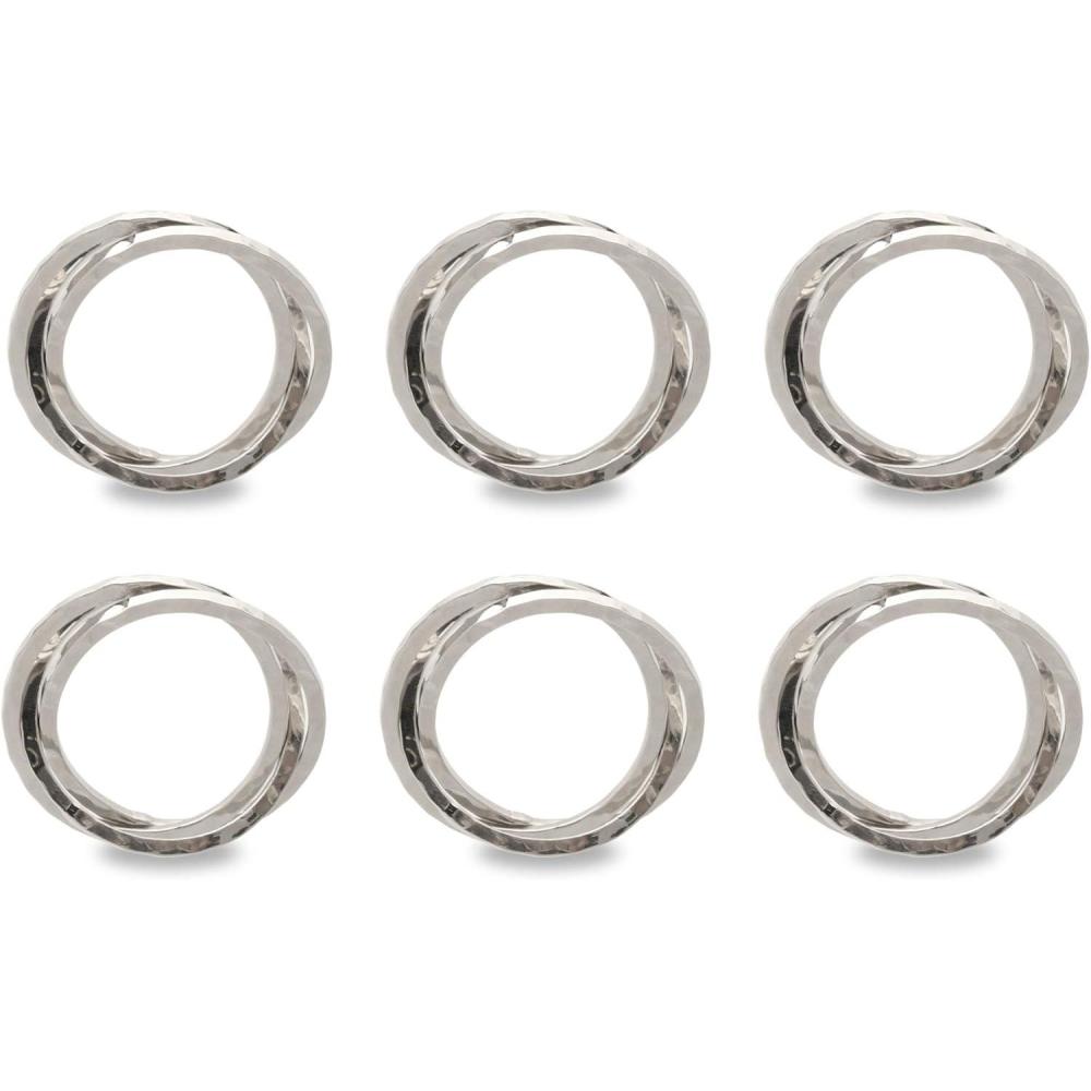 imageDII Decorative Basic Intertwined Napkin Ring Set Gold 6 CountSilver