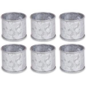 imageDII Basic Napkin Ring Collection Decorative Rattan One Size 6 CountGalvanized Silver