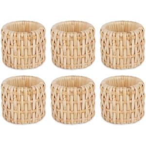imageDII Basic Napkin Ring Collection Decorative Rattan One Size 6 CountRattan