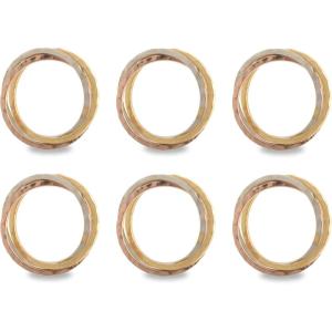 imageDII Decorative Basic Intertwined Napkin Ring Set Gold 6 CountTricolor