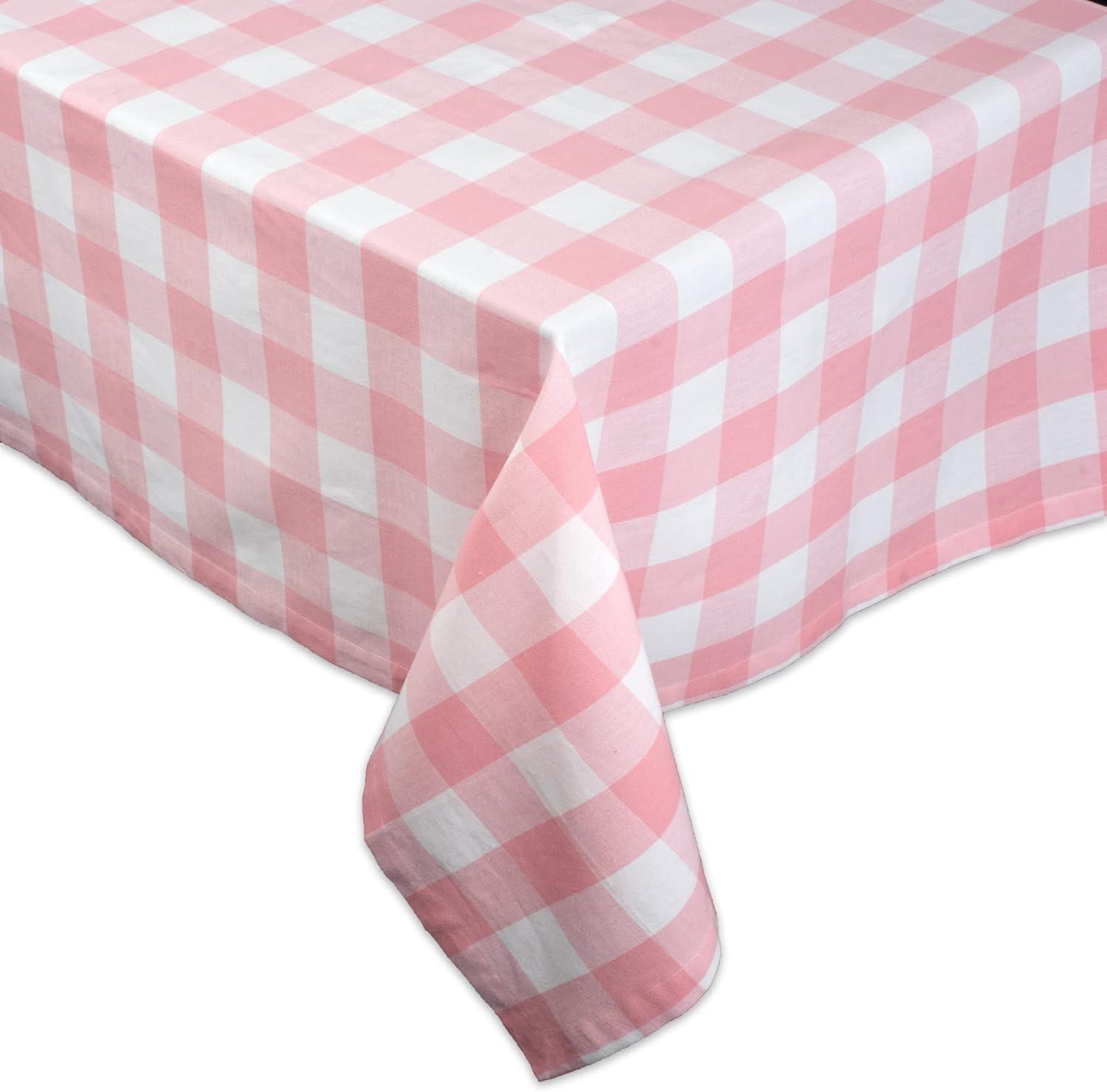 imageDII Buffalo Check Collection Classic Farmhouse Tablecloth Tablecloth 52x52 Pink ampamp White52 x 52 Square