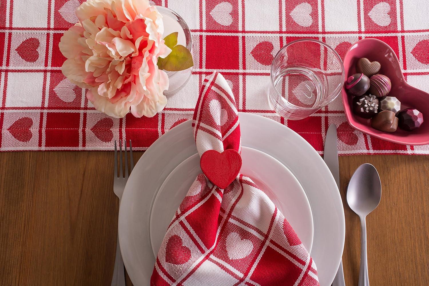 imageDII Decorative Unique Novelty Napkin Ring Set Valentines Day Red Heart 6 Count