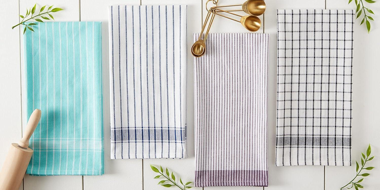 imageDII Everyday Basic Collection Woven Dishtowel Set 20x28 Red 8 PieceBlack