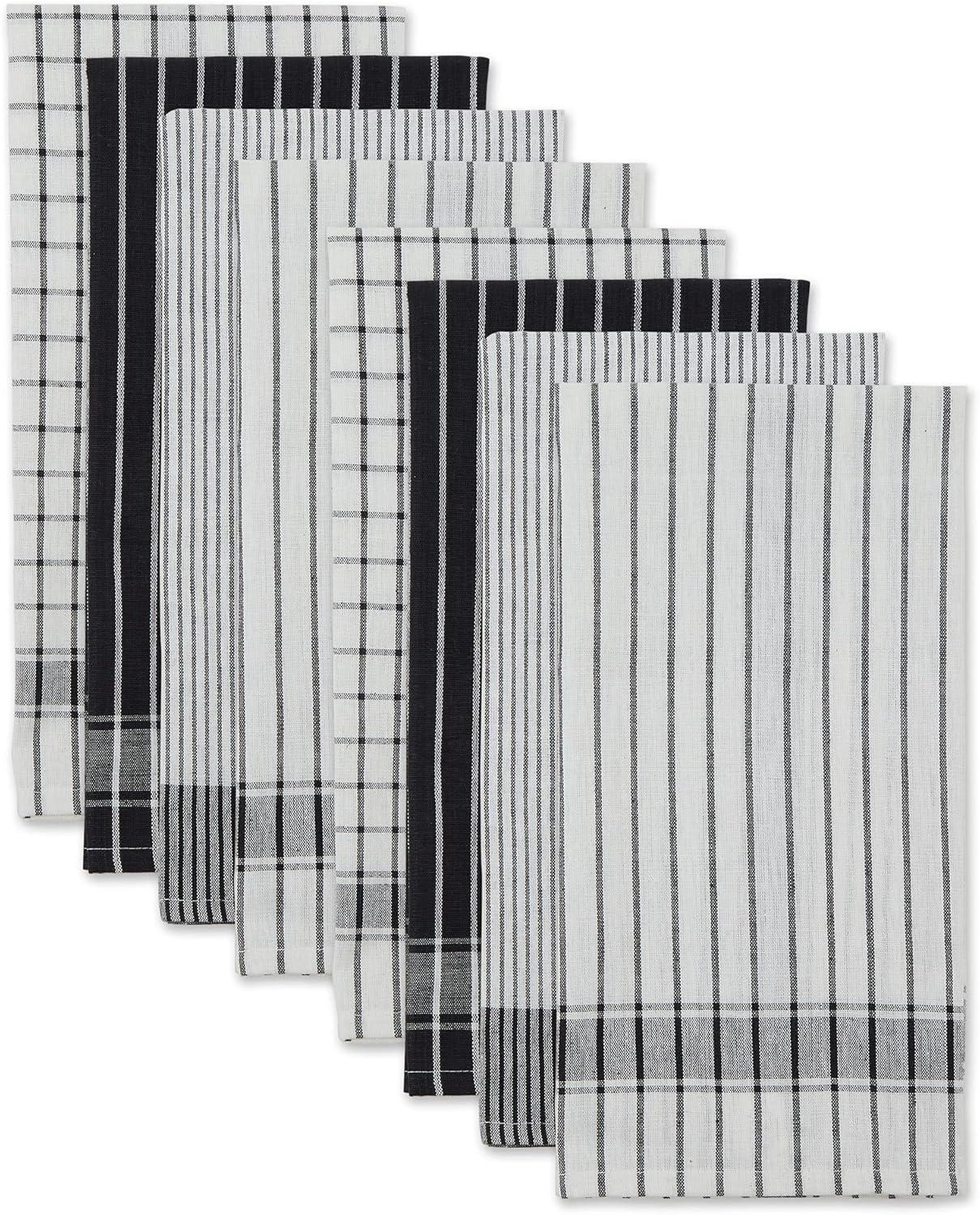 imageDII Everyday Basic Collection Woven Dishtowel Set 20x28 Red 8 PieceBlack