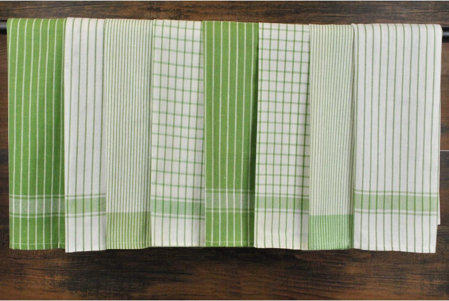 imageDII Everyday Basic Collection Woven Dishtowel Set 20x28 Red 8 PieceGreen