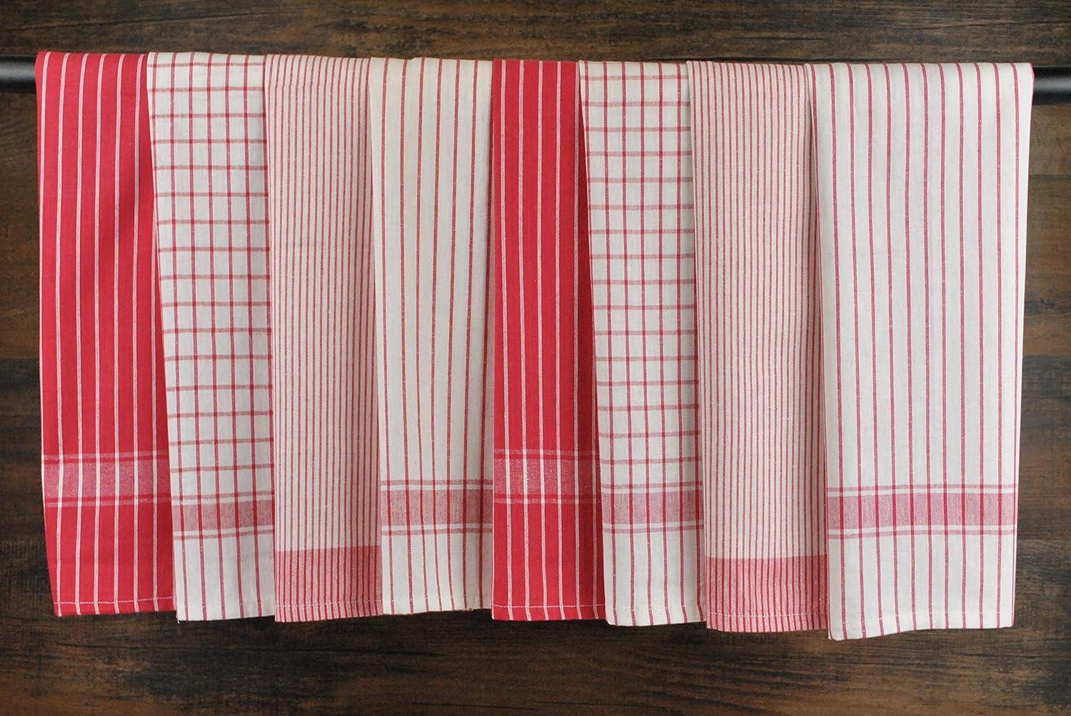 imageDII Everyday Basic Collection Woven Dishtowel Set 20x28 Red 8 PieceRed