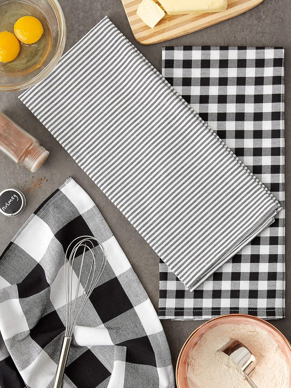 imageDII Gingham Check Kitchen Collection Pink Dishtowel SetBlack