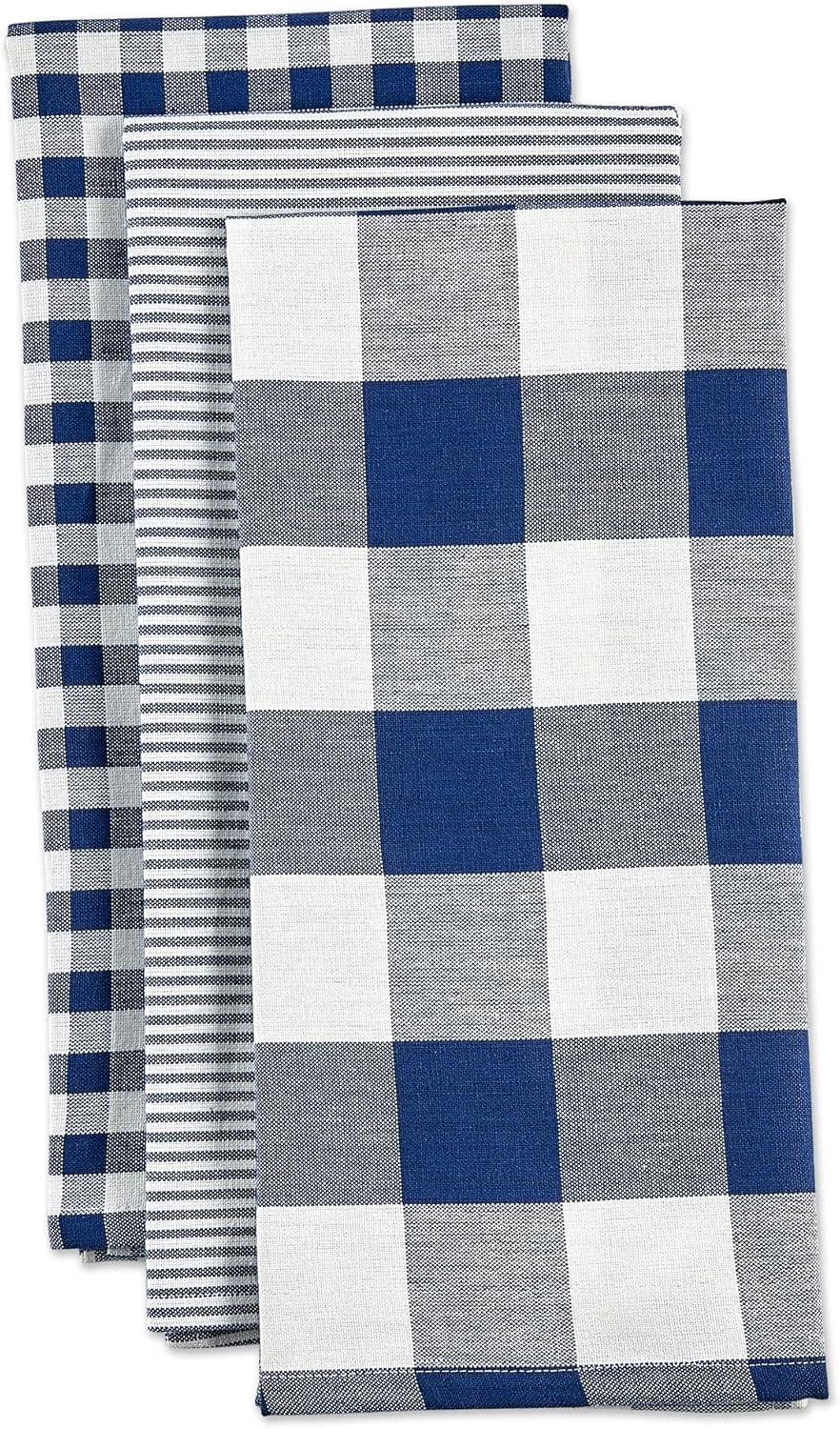 imageDII Gingham Check Kitchen Collection Pink Dishtowel SetNavy