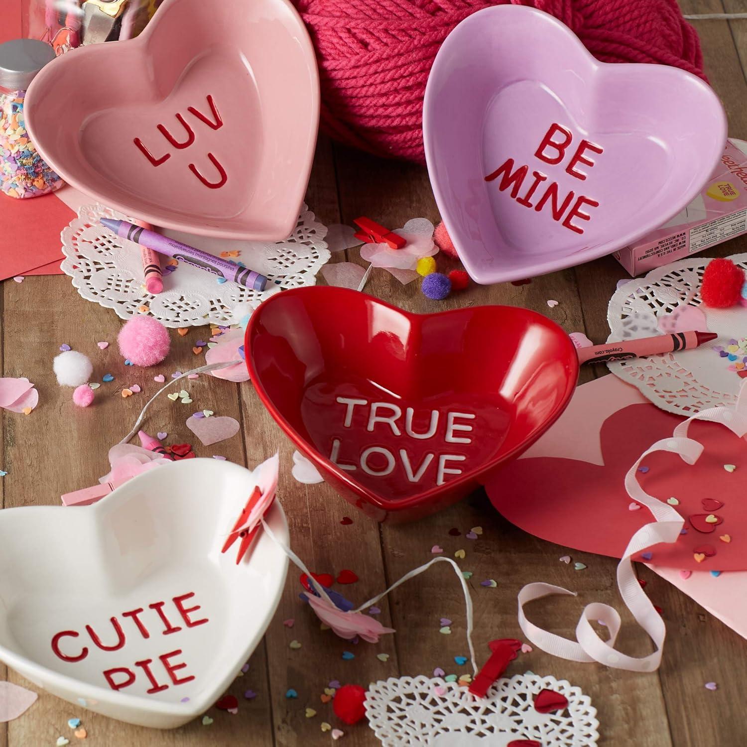 imageDII Valentines Day Ceramic Collection Candy Bowls Sweet Talk 4 Piece Candy Bowls Sweet Talk