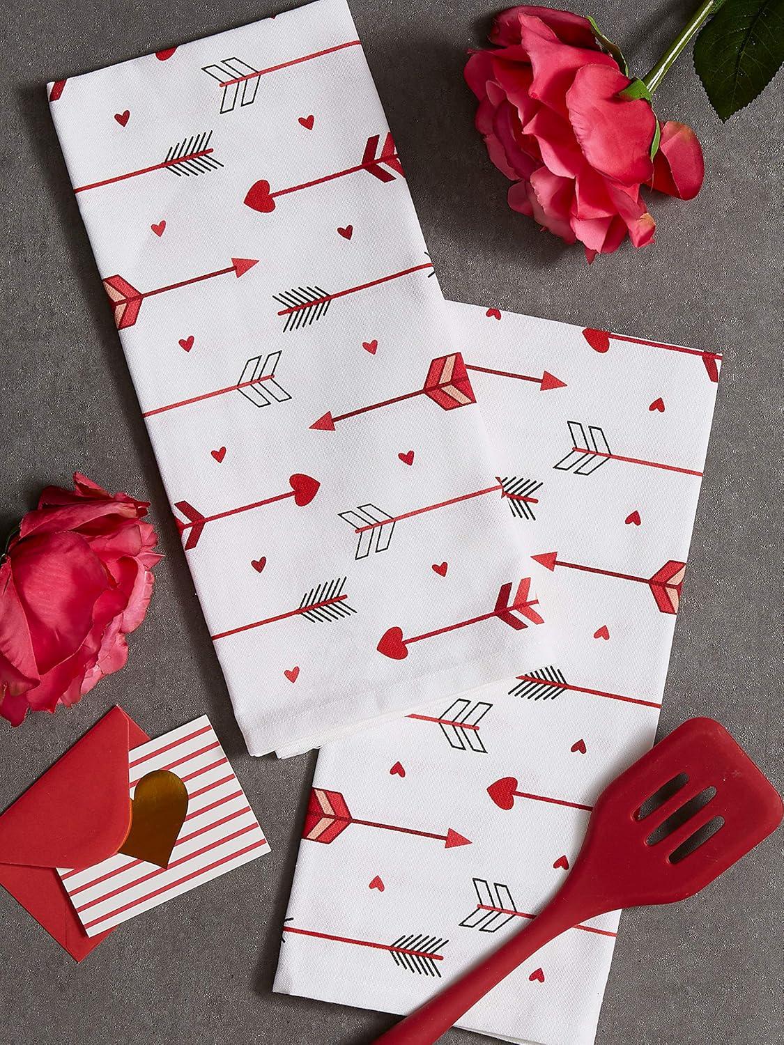 imageDII Valentines Day Collection Kitchen Dishtowel Set 18x28 Embellished Hearts 3 PieceArrow Collage