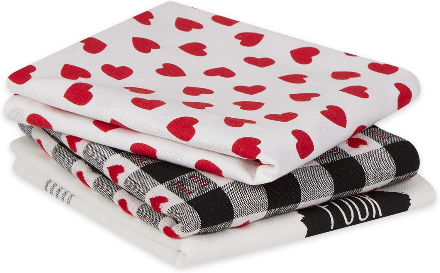imageDII Valentines Day Collection Kitchen Dishtowel Set 18x28 Embellished Hearts 3 PieceDog Love