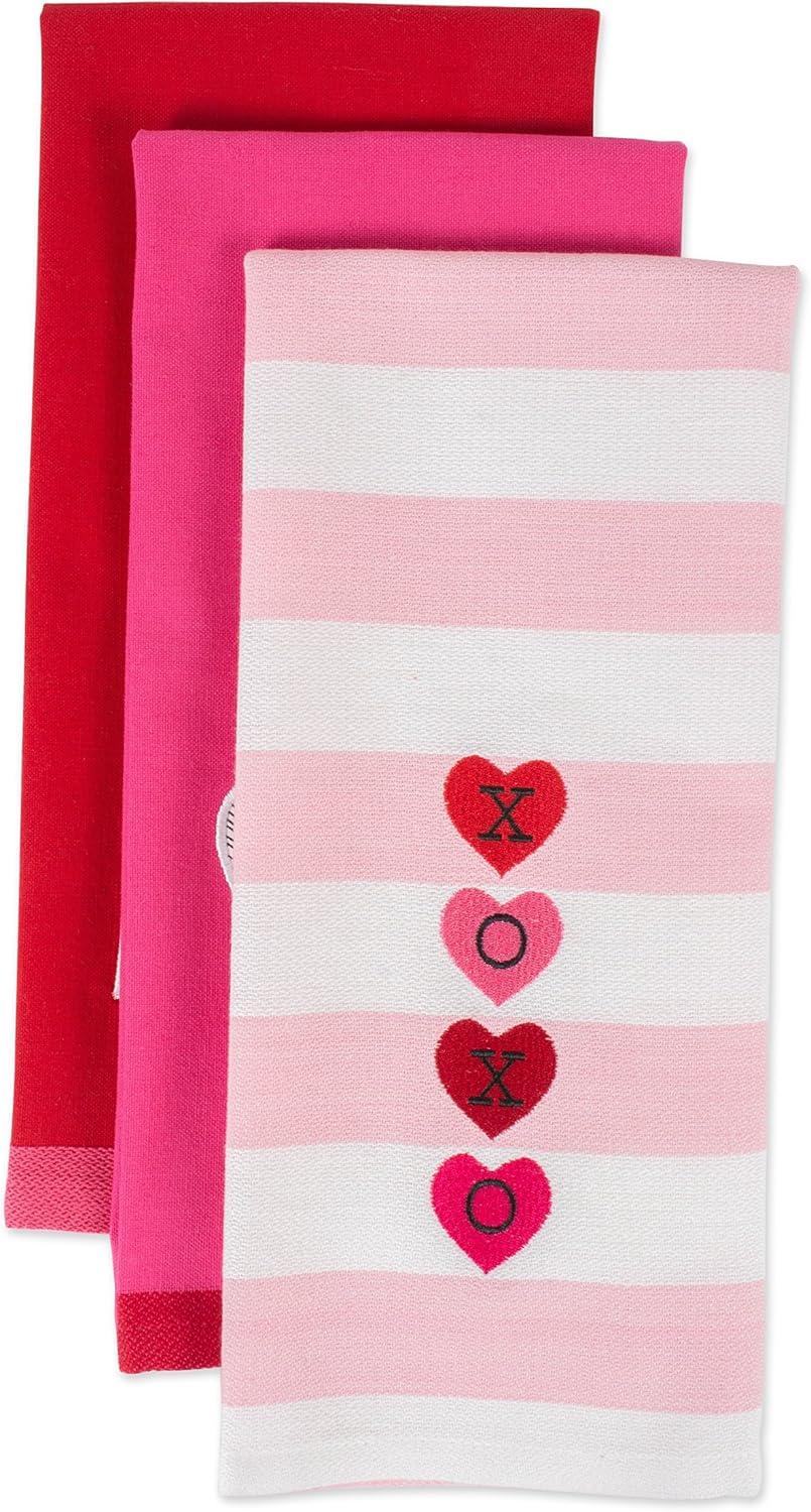 imageDII Valentines Day Collection Kitchen Dishtowel Set 18x28 Embellished Hearts 3 PieceEmbellished Hearts