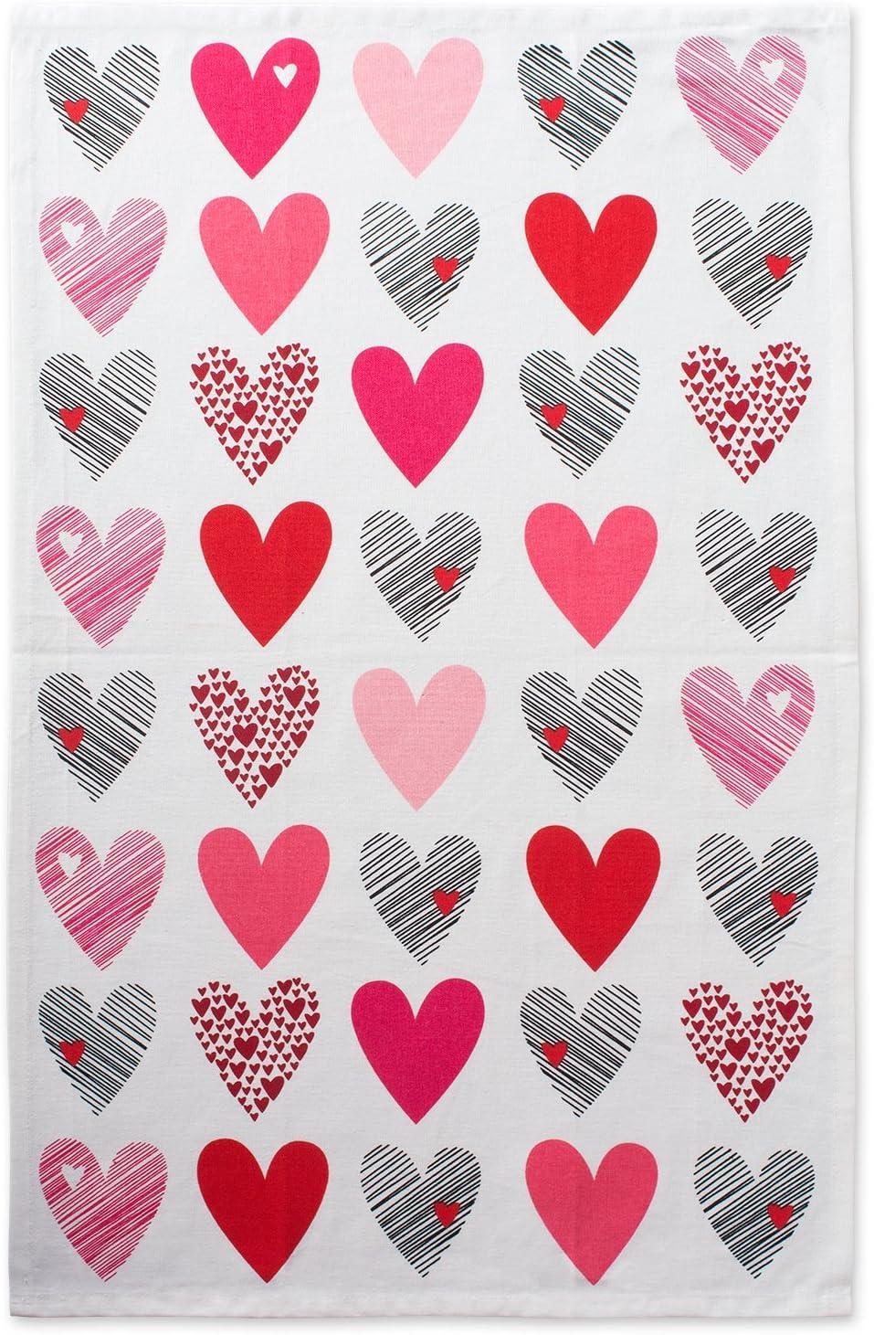 imageDII Valentines Day Collection Kitchen Dishtowel Set 18x28 Embellished Hearts 3 PieceHearts Collage