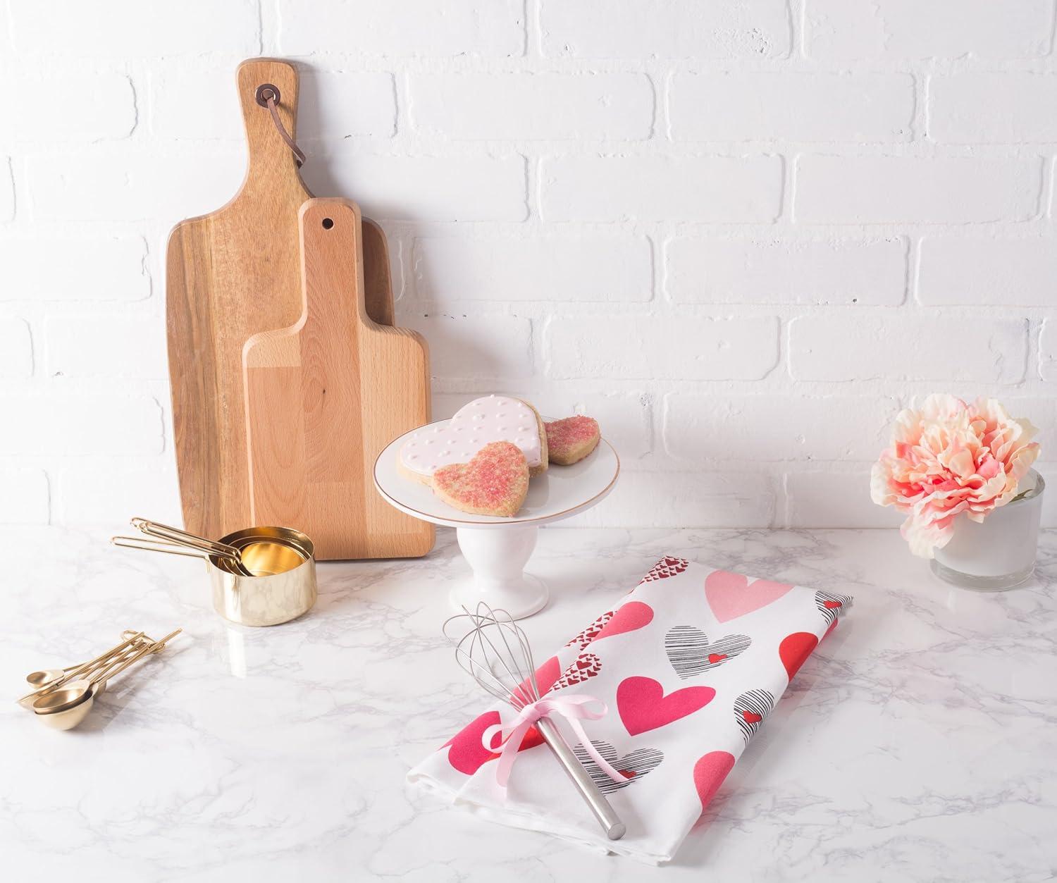 imageDII Valentines Day Collection Kitchen Dishtowel Set 18x28 Embellished Hearts 3 PieceHearts Collage