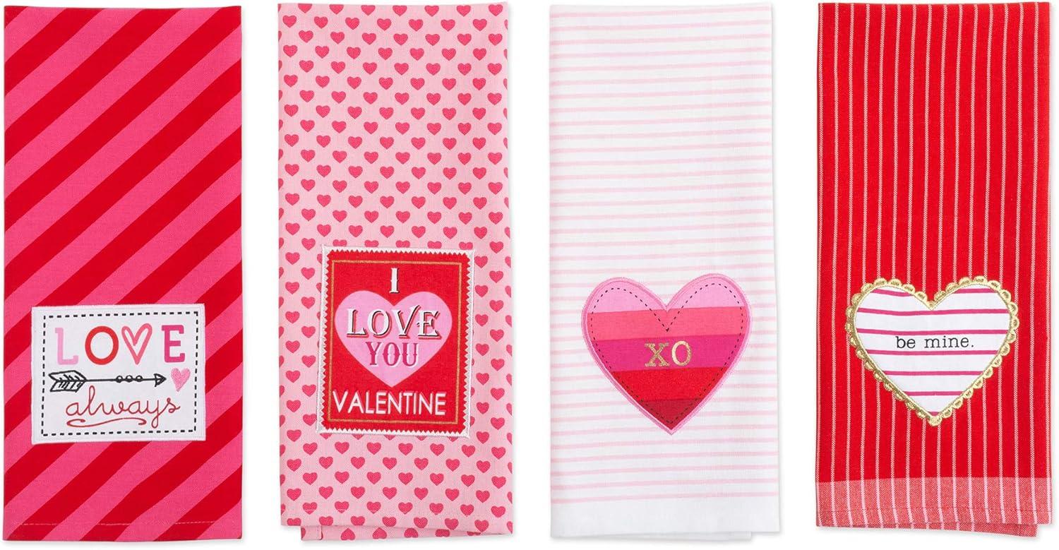 imageDII Valentines Day Collection Kitchen Dishtowel Set 18x28 Embellished Hearts 3 PieceLove