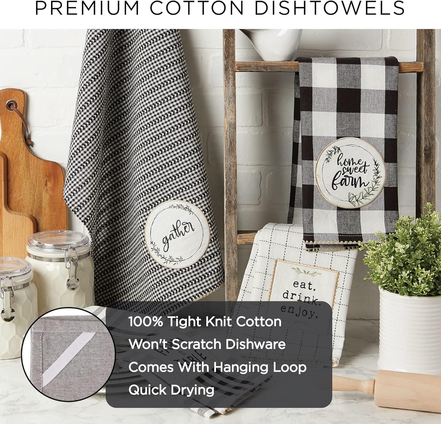 imageDII Valentines Day Collection Kitchen Dishtowel Set 18x28 Embellished Hearts 3 PieceLove Assorted
