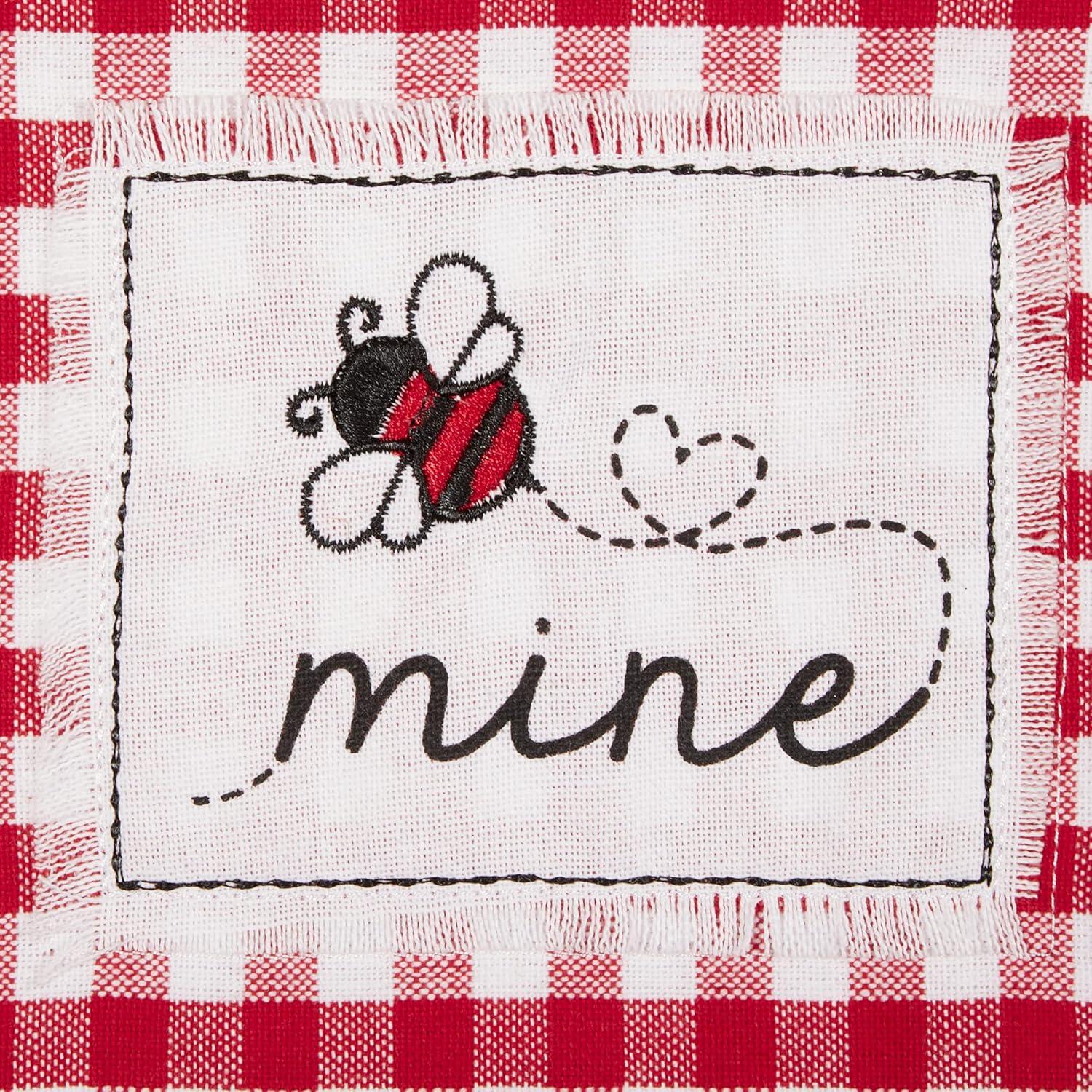 imageDII Valentines Day Collection Kitchen Dishtowel Set 18x28 Embellished Hearts 3 PieceLove Grows Here Gingham